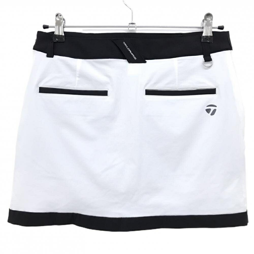 【超美品】テーラーメイド スカート 白×黒 ストレッチ 内側インナーパンツ レディース L ゴルフウェア TaylorMade