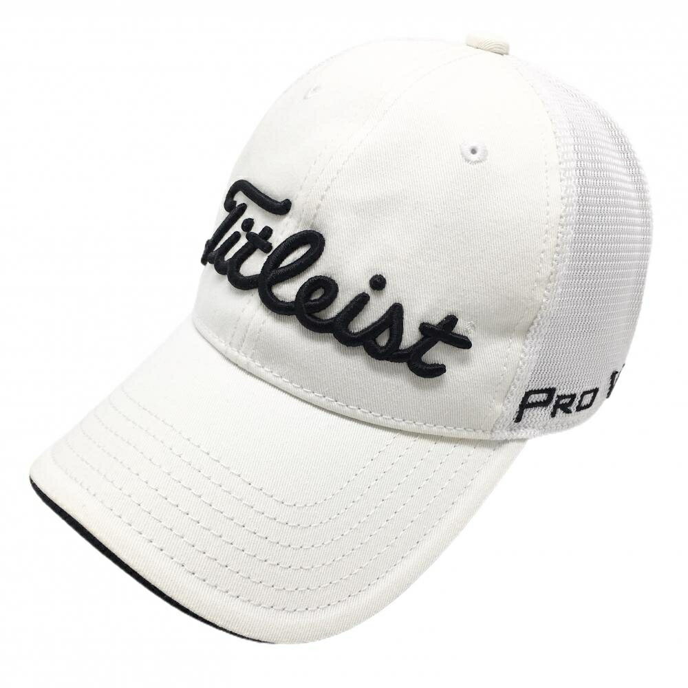 タイトリスト メッシュキャップ 白系×黒 立体ロゴ ゴルフウェア TITLEIST