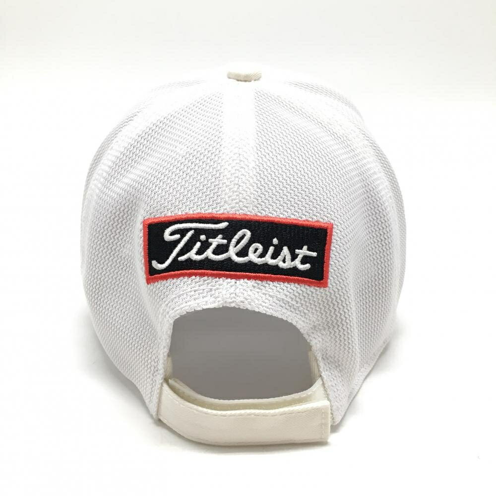 タイトリスト メッシュキャップ 白系×黒 立体ロゴ ゴルフウェア TITLEIST