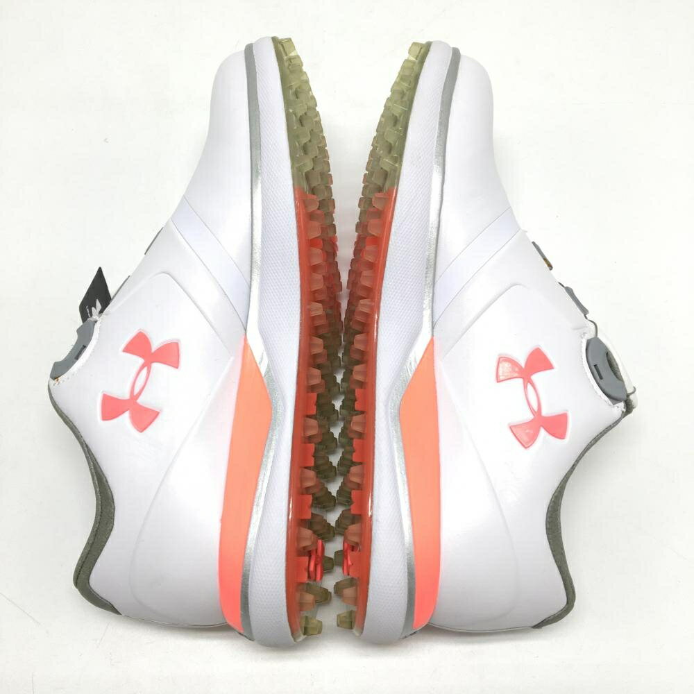 【新品】アンダーアーマー ゴルフシューズ 白×蛍光ピンク 1299943-101 レディース 23.0 ゴルフウェア UNDER ARMOUR
