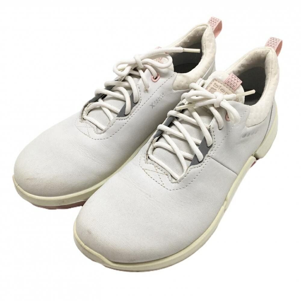 【美品】エコー ゴルフシューズ 白×ピンク BIOM H4 108203590 スパイクレス レディ...