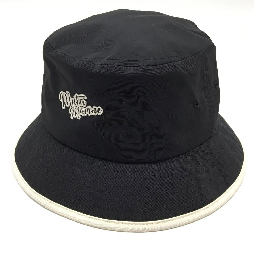 Rakuten - 【超美品】ムータマリン バケットハット 黒×白 ナイロン100％ ロゴ刺しゅう ゴルフウェア muta