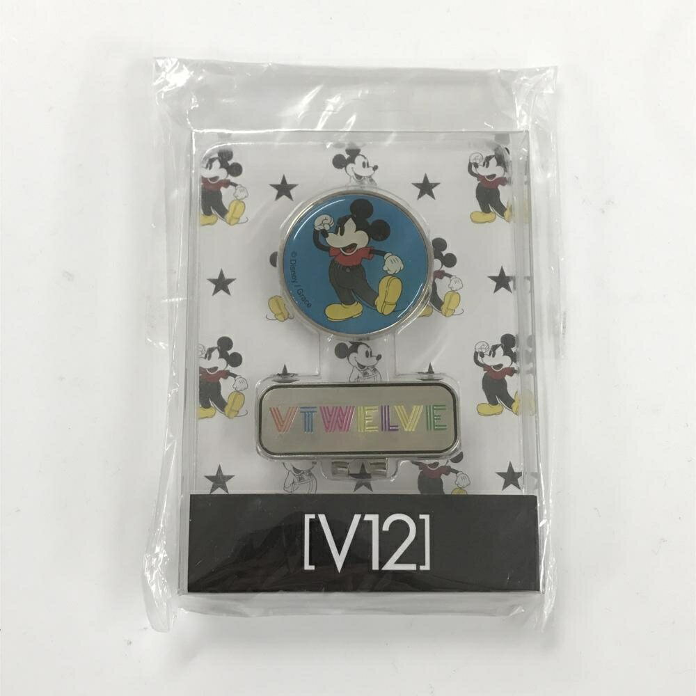 【新品】V12×Disney クリップマーカー シルバー×ブルー ミッキー ゴルフ V12