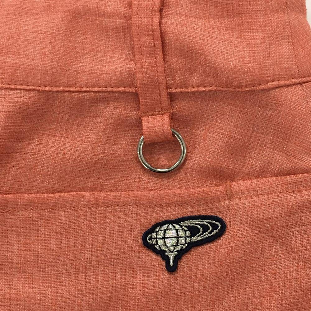 レオナード 楽天市場店の【美品】ビームスゴルフ キュロットスカート オレンジ 織生地風 ロゴワッペン レディース L ゴルフウェア BEAMS GOLF｜アングル3