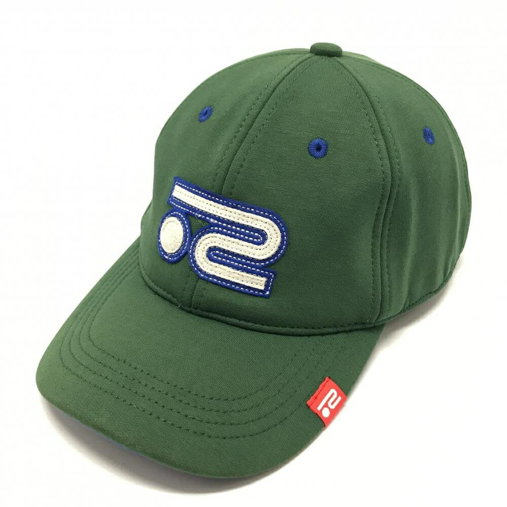 【美品】ロサーセン キャップ グリーン×白 フロントロゴ 50 ゴルフウェア Rosasen