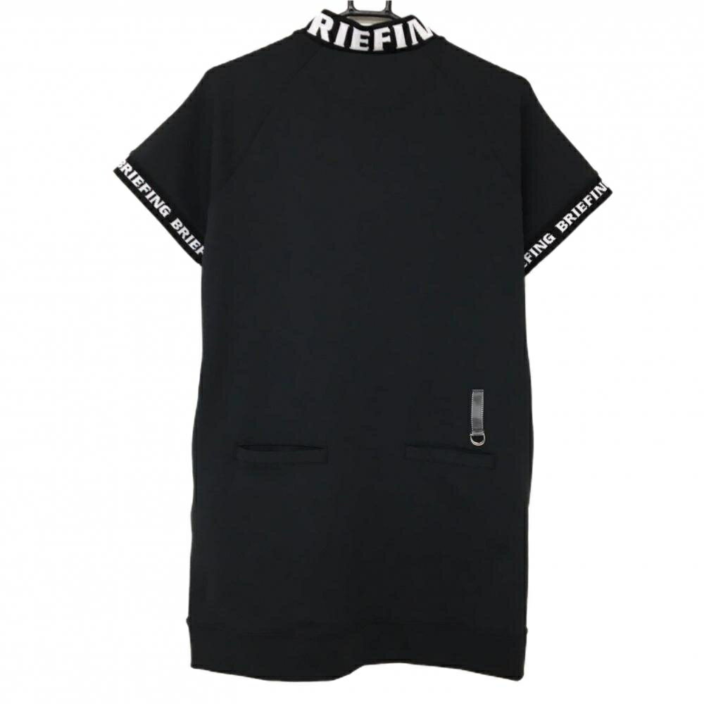 【超美品】ブリーフィング 半袖ハイネックワンピース 黒×白 ネック・袖口ロゴ レデ...