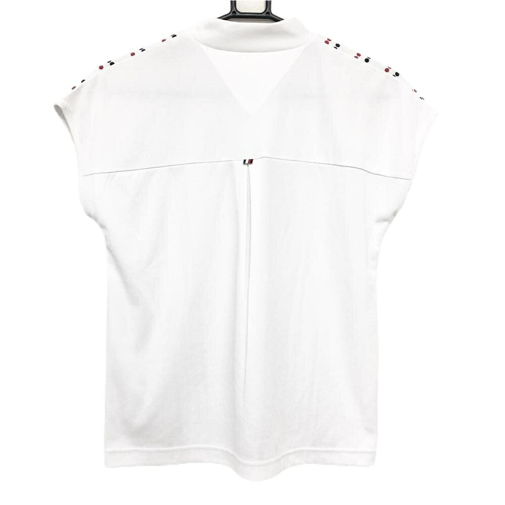 【超美品】トミーヒルフィガー 半袖ハイネックシャツ 白×レッド×ネイビー レディース M ゴルフウェア Tommy Hilfiger Golf