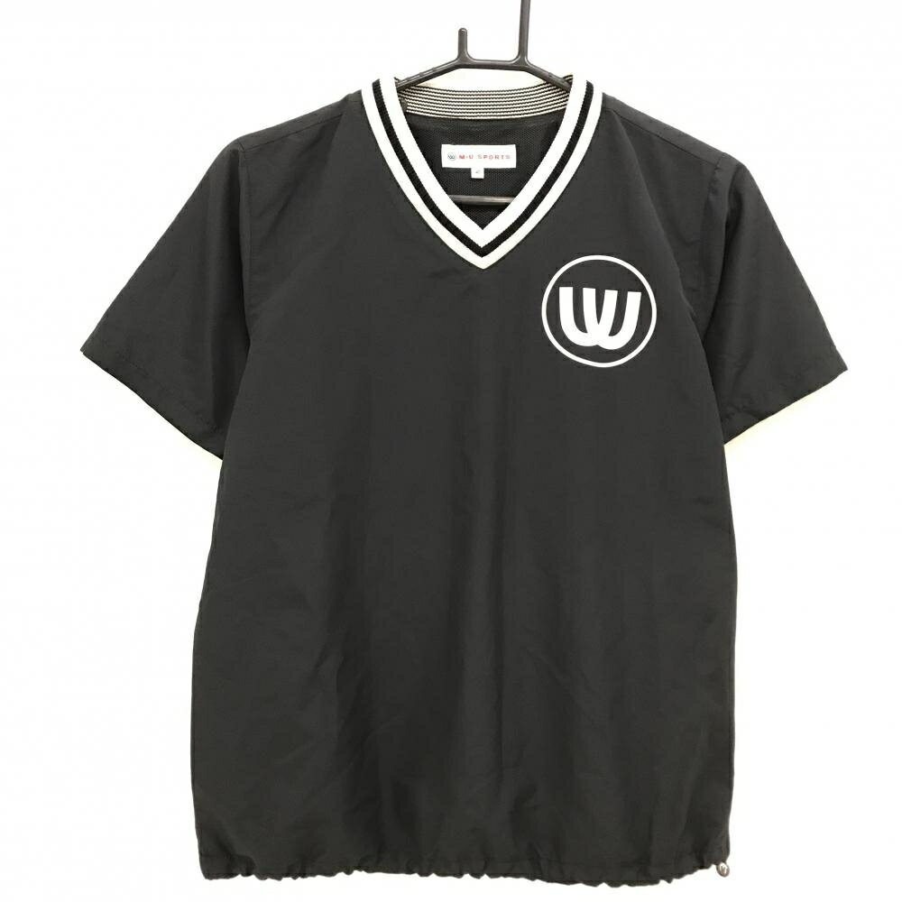 Rakuten - 【超美品】MUスポーツ 半袖スニード 黒 ブルゾン 裏メッシュ Vネック レディース 40(M) ゴルフウェア M・U SPORTS