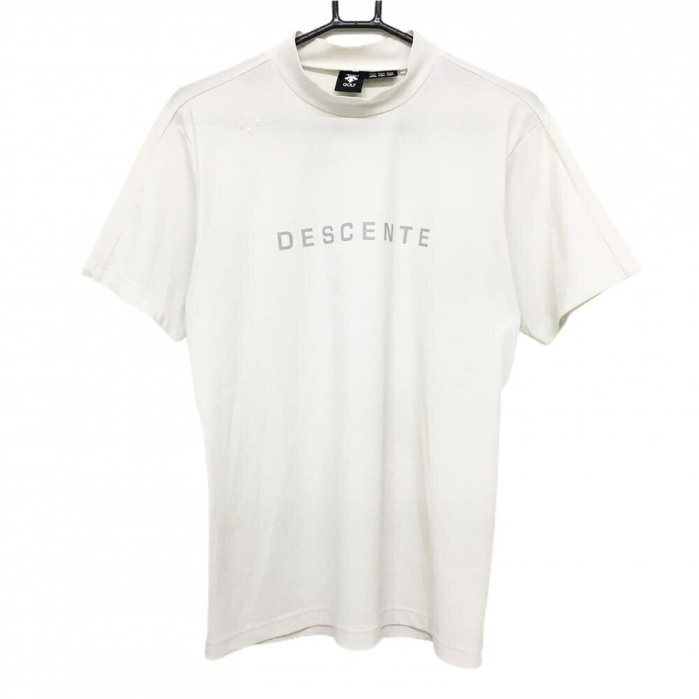 Rakuten - デサントゴルフ 半袖ハイネックシャツ 白 ロゴグレー 中田英寿 メンズ M ゴルフウェア DESCENTE