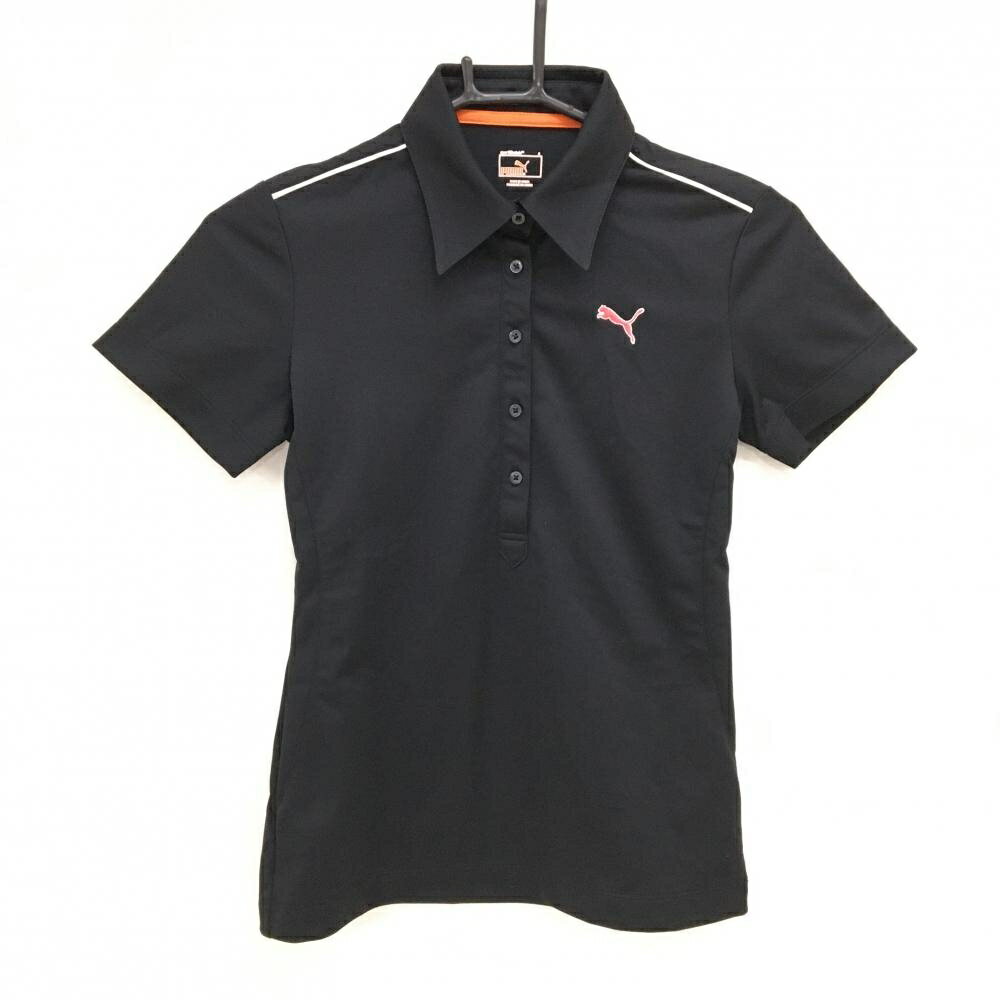 PUMA - 【超美品】プーマ 半袖ポロシャツ 黒×ピンク 肩ライン USP DRY レディース S ゴルフウェア PUMA