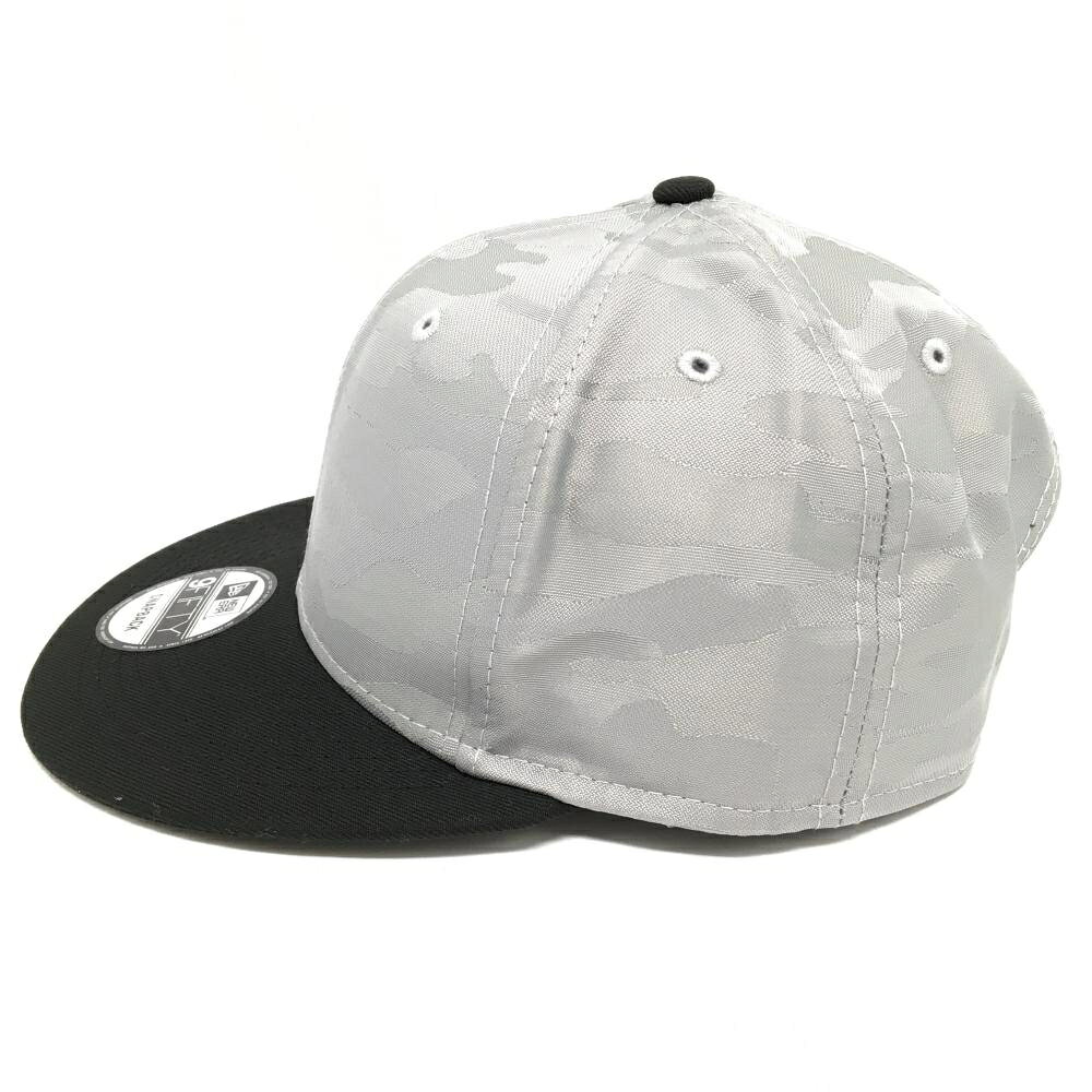 【超美品】ニューエラ キャップ グレー×黒 カモフラ地模様 迷彩 ONE SIZE ゴルフウェア New Era