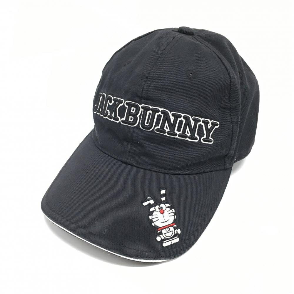 Rakuten - ジャックバニー×ドラえもん キャップ 黒×白 フロント立体ロゴ うさ耳ドラえもん FR ゴルフウェア Jack Bunny