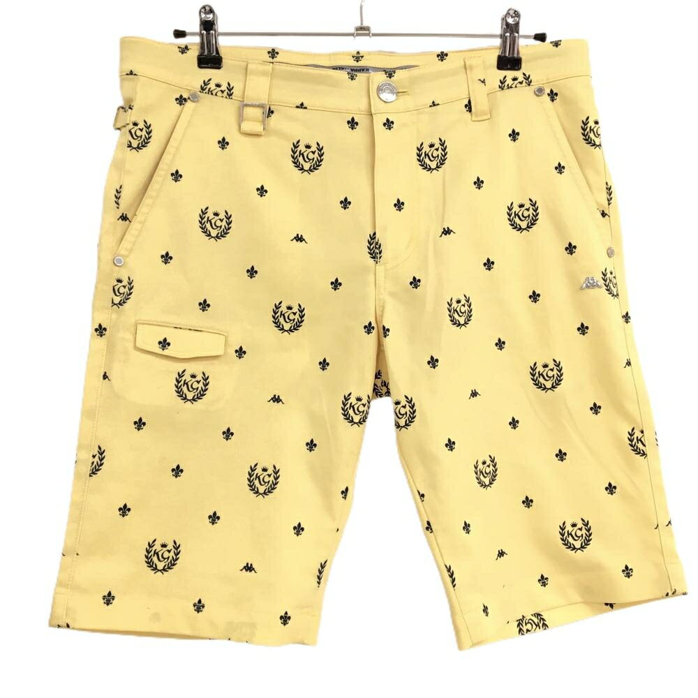 Rakuten - カッパ ハーフパンツ イエロー×ネイビー 総柄 立体ロゴ メンズ 85 ゴルフウェア Kappa