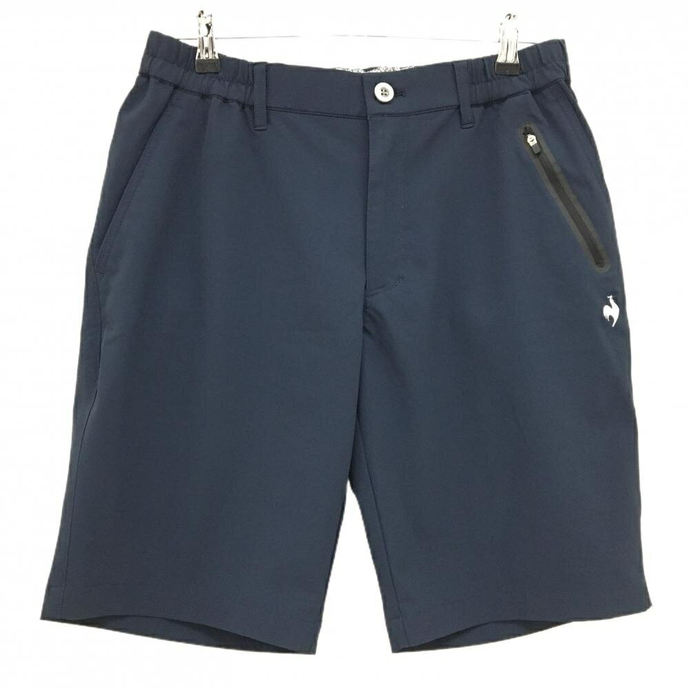 Rakuten - 【超美品】ルコックゴルフ ハーフパンツ ネイビー ロゴ白 ジップポケット メンズ L ゴルフウェア le coq sportif