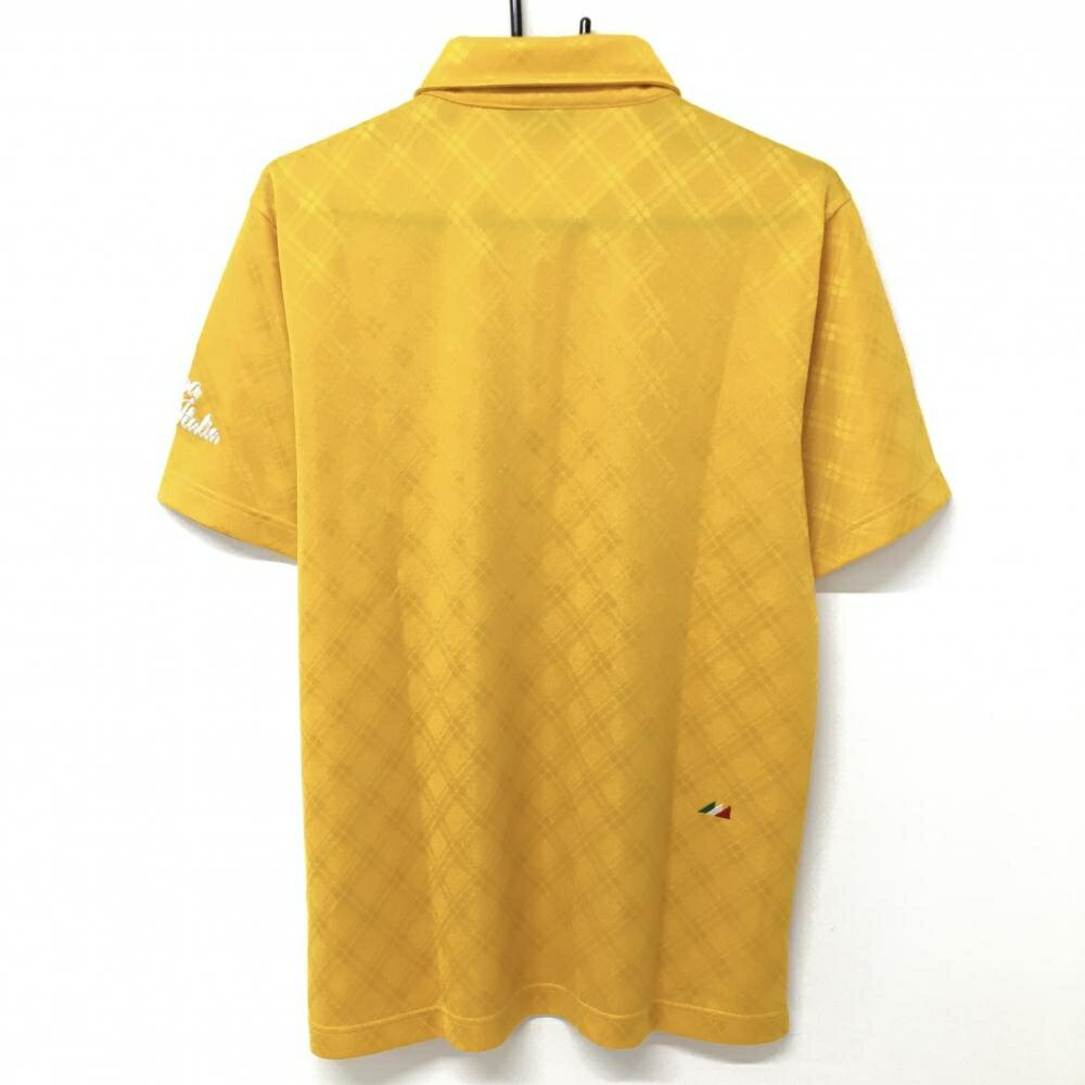 【超美品】カッパ 半袖ポロシャツ オレンジ系 ダイヤ柄地模様 ボタンダウン メンズ LL ゴルフウェア Kappa