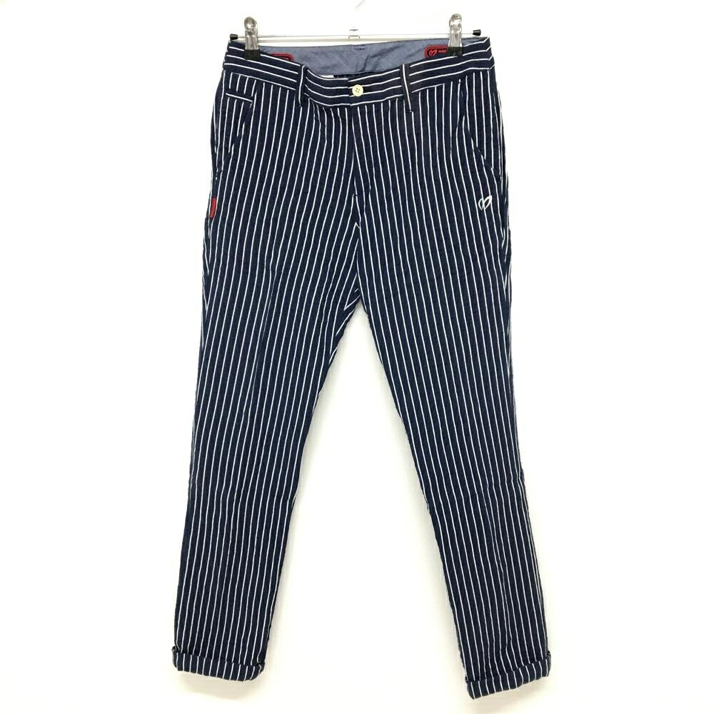 パーリーゲイツ パンツ ネイビー×白 ストライプ レディース 2(L) ゴルフウェア PEARLY GATES
