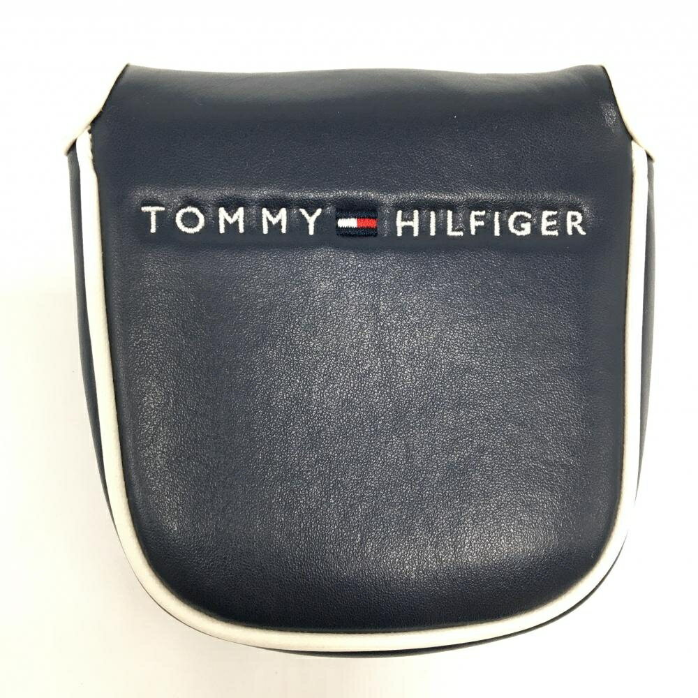【超美品】トミーヒルフィガー パターカバー ネイビー×白 マレット型 ロゴ刺しゅう ヘッドカバー ゴルフ Tommy Hilfiger Golf