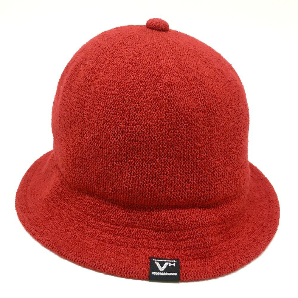 【超美品】ビバハート ハット レッド 天ボタン メンズ 50(L) ゴルフウェア VIVA HEART