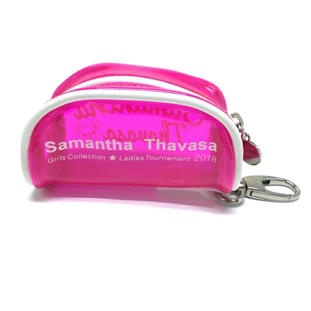 【未使用品】サマンサタバサ ボールケース ピンク×白 クリア ロゴ ゴルフ Samantha...