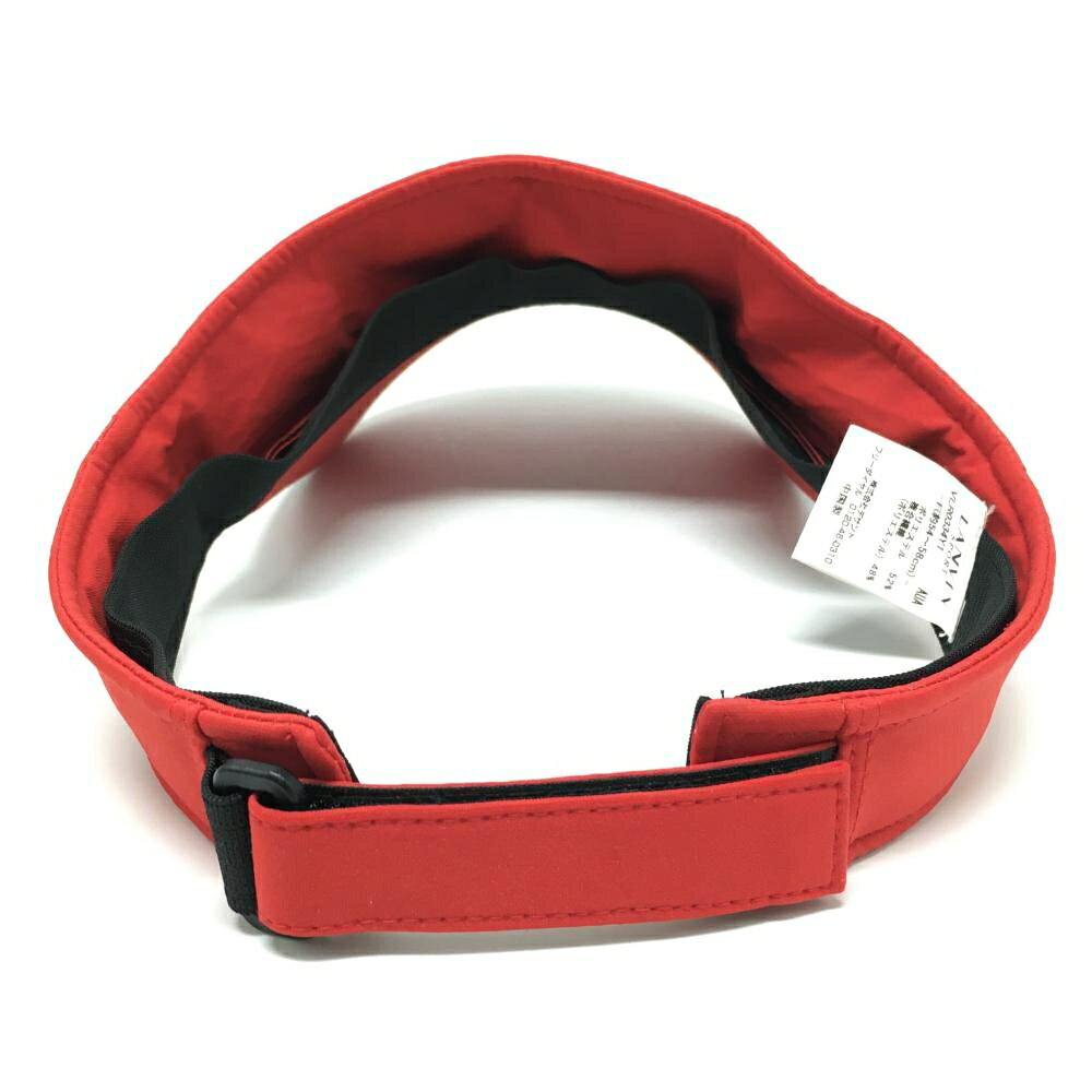 【超美品】ランバンスポール サンバイザー レッド つばロゴ刺しゅう レディース F(...