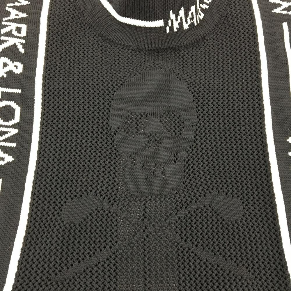 【超美品】マークアンドロナ 半袖ハイネックセーター 黒×白 レディース 36(S) ゴル...