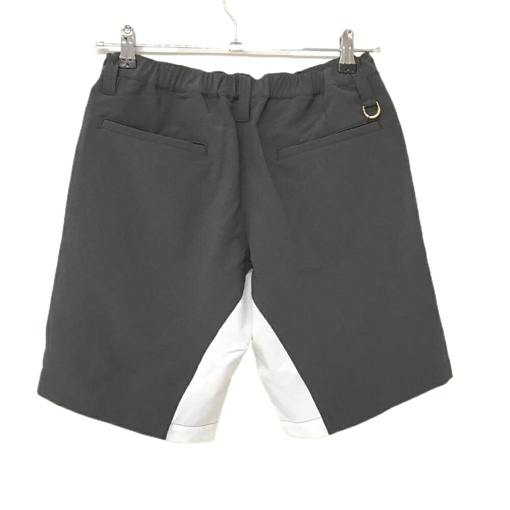 【新品】V12 ハーフパンツ グレー×白 バイカラー ストレッチ ウエストゴム ワッペン メンズ S ゴルフウェア V12