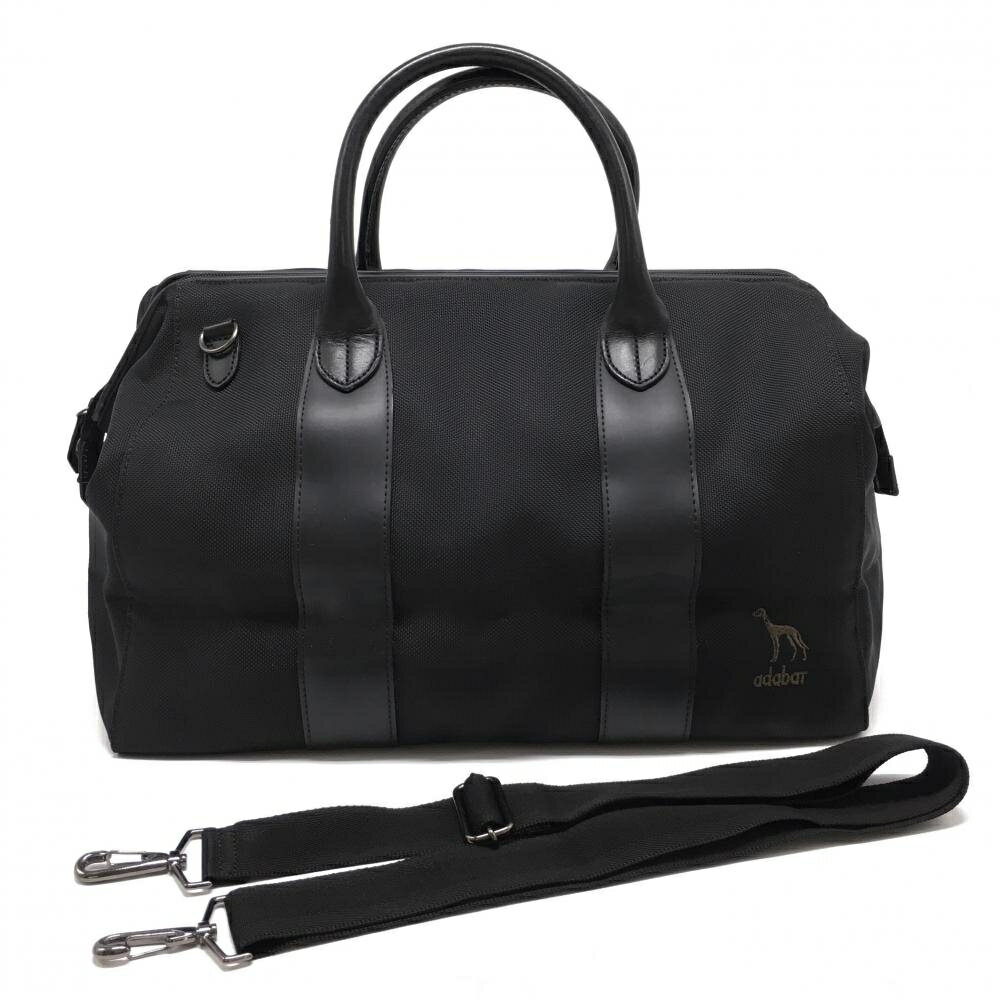 【美品】アダバット 2WAYボストンバッグ 黒 内外ポケット ショルダーストラップ ゴルフ adabat