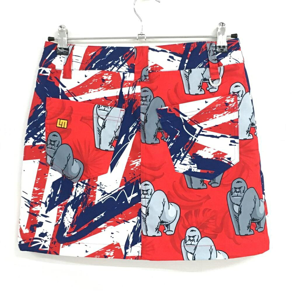 【新品】ラウドマウス スカート レッド×グレー×ネイビー 総柄 レディース M ゴルフウェア LOUDMOUTH