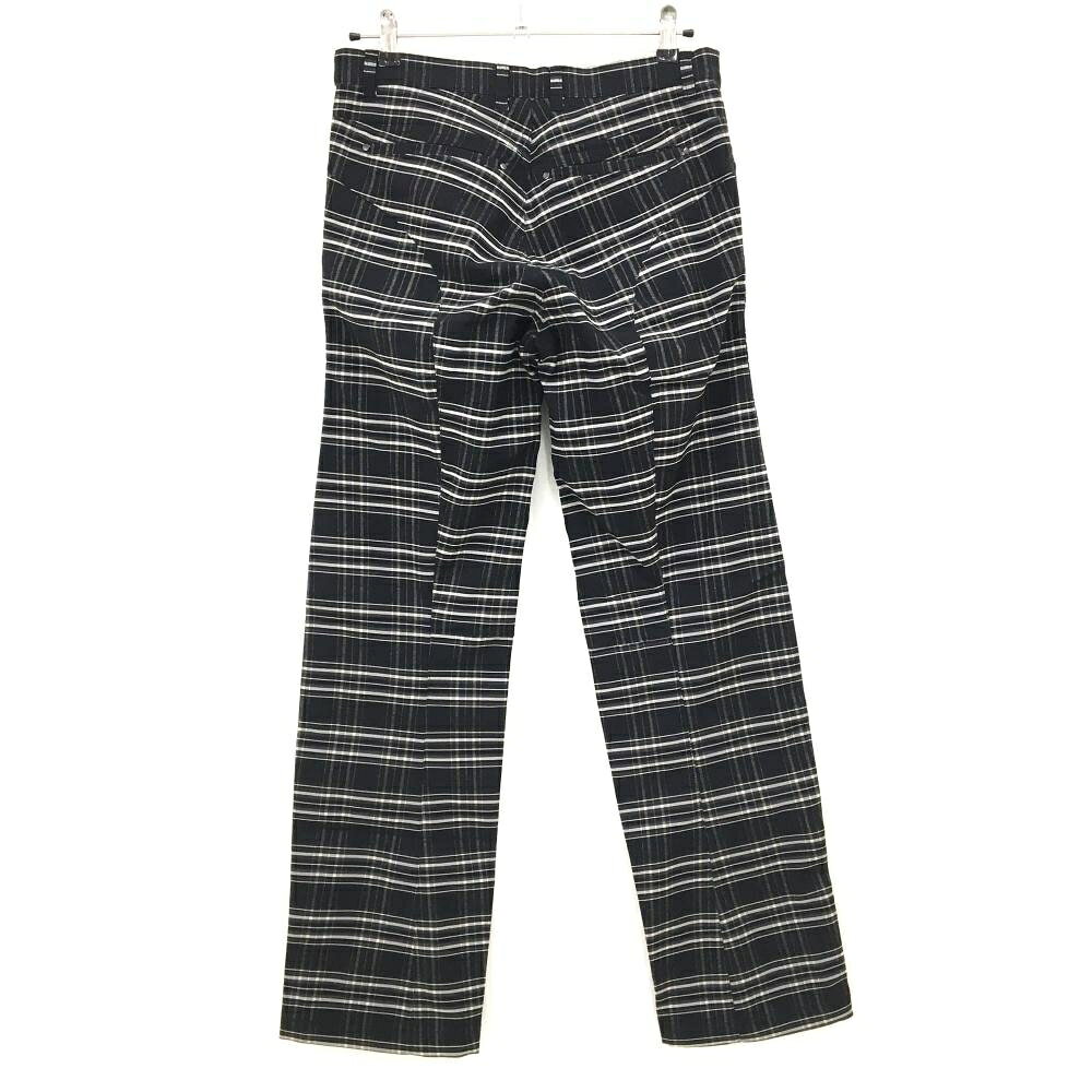 【超美品】クランク パンツ 黒×白 チェック ストレッチ メンズ M ゴルフウェア CLUNK