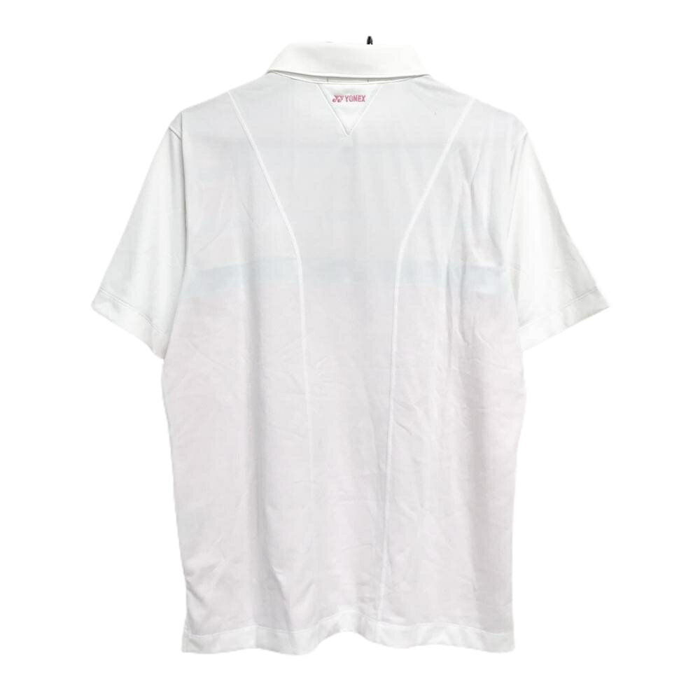 【美品】ヨネックス 半袖ポロシャツ ピンク×ブルー×オレンジ 前面上部ボーダー ボタンダウン VERYCOOL メンズ L ゴルフウェア YONEX
