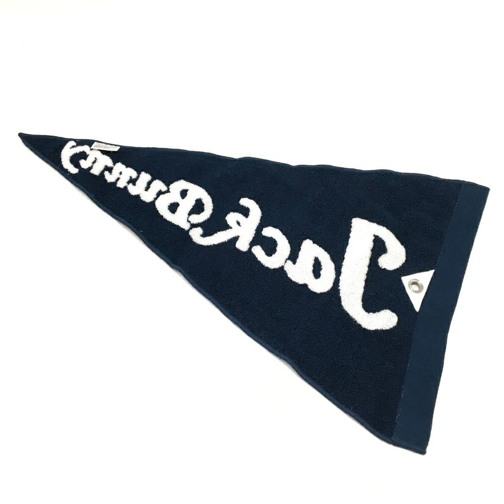 【未使用品】ジャックバニー フラッグ型タオル 白×ネイビー カラビナ付 ノベルティ...