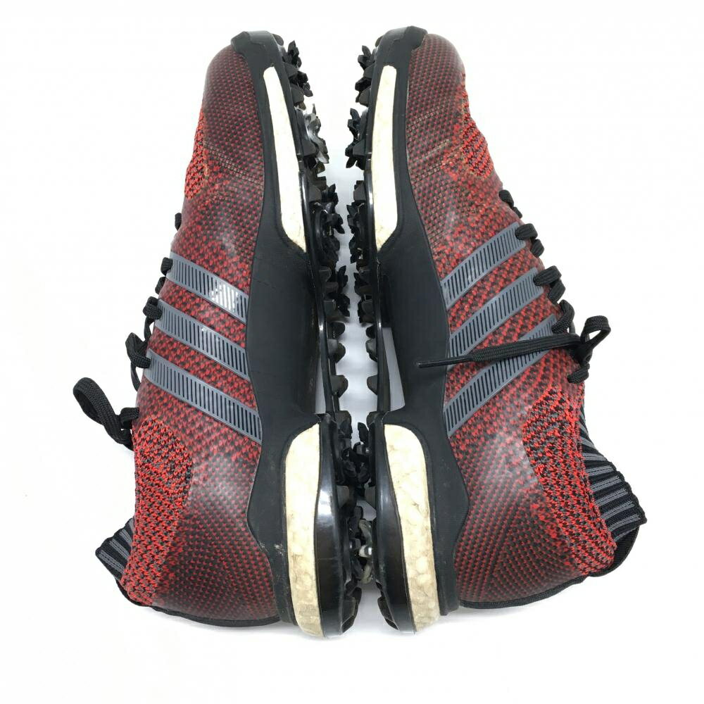 アディダス ゴルフシューズ レッド×グレー AC8275 ツアー360 ニット メンズ 27.5 ゴルフウェア adidas