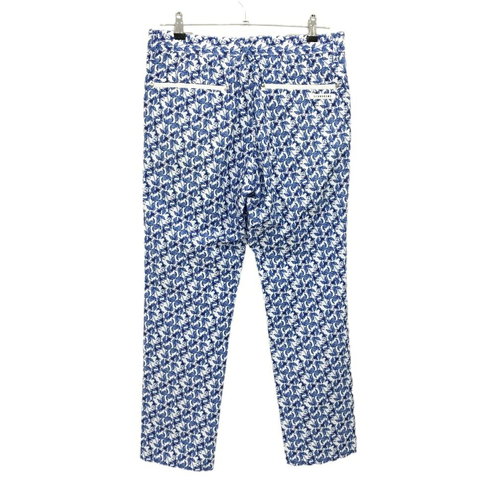 【超美品】セントアンドリュース パンツ ブルー×白 リーフ柄 メッシュ調 メンズ M ゴルフウェア St ANDREWS