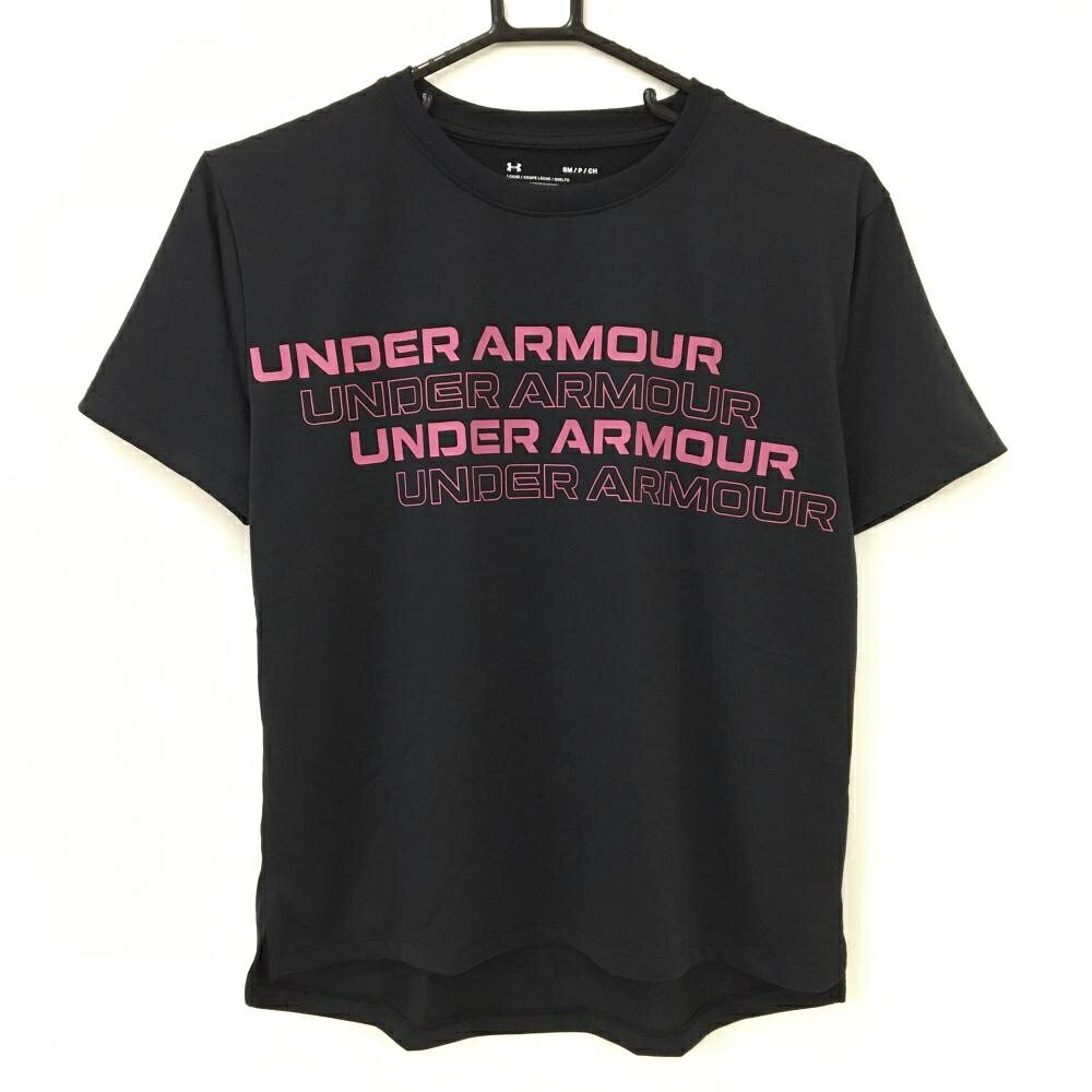 アンダーアーマーTシャツ黒×ピンク...