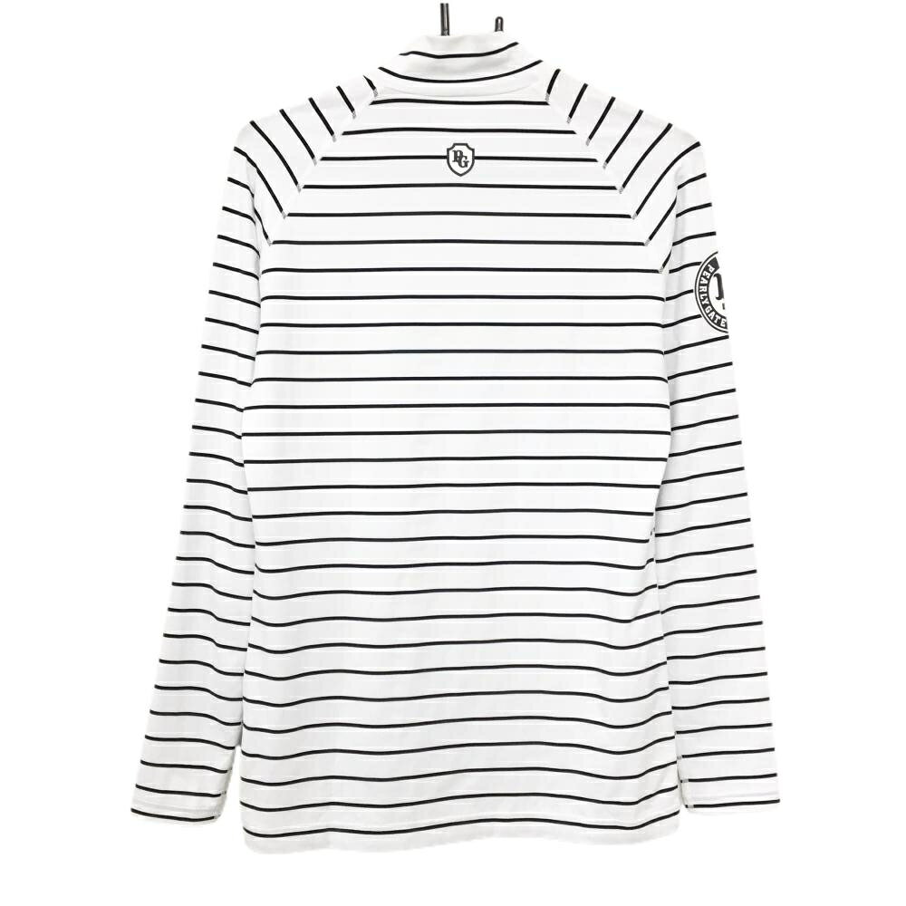 【美品】パーリーゲイツ ハイネックインナーシャツ 白×黒 ボーダー メンズ 4(M) ゴルフウェア PEARLY GATES