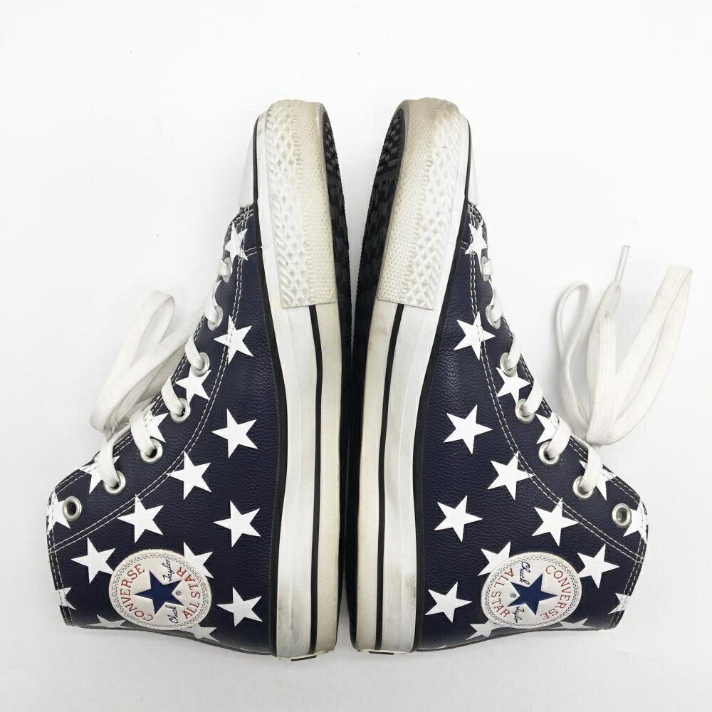 【美品】コンバース ゴルフシューズ ネイビー×白 星柄 33500150 ALL STAR GF ST HI スパイクレス レディース 24.0 ゴルフウェア CONVERS