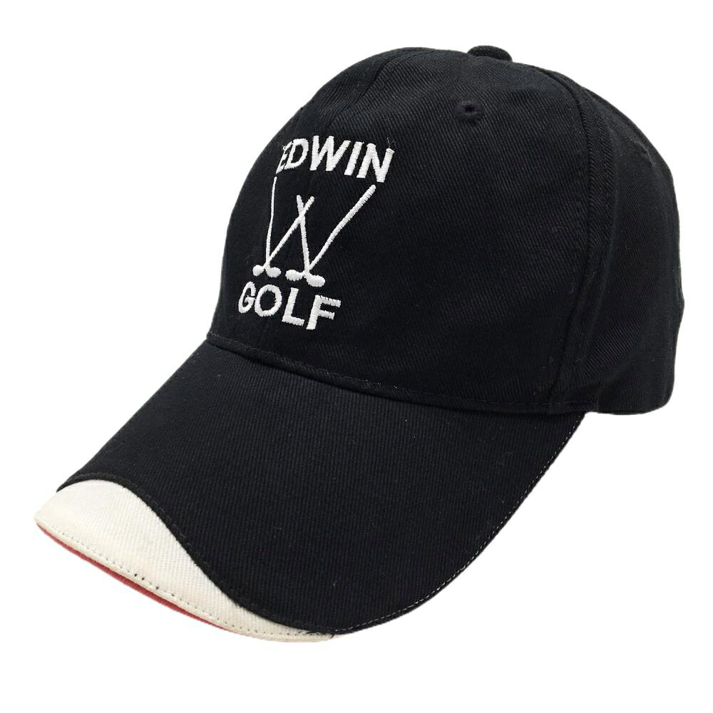 【25%OFFクーポン配布中！9/14まで】エドウィンゴルフ キャップ 黒×白 フロントロ...