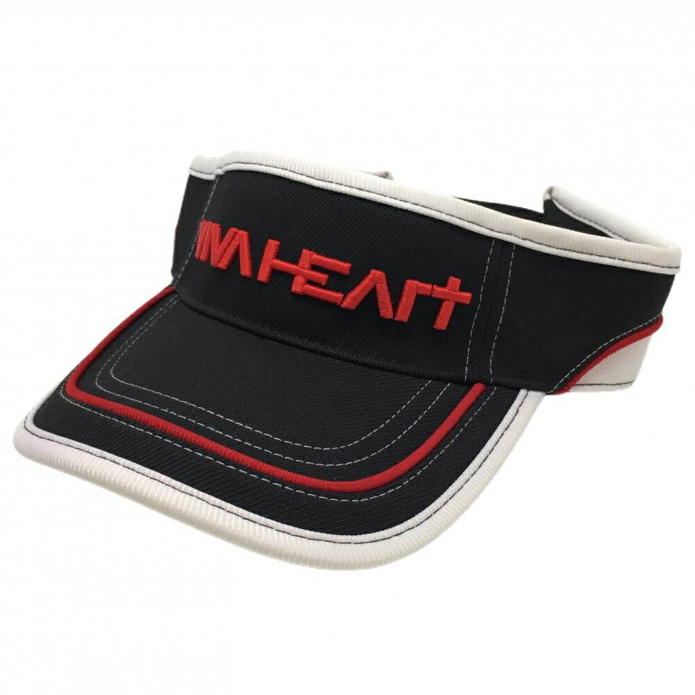 ビバハート サンバイザー 黒×レッド 立体ロゴ メンズ 50 ゴルフウェア VIVA HEART