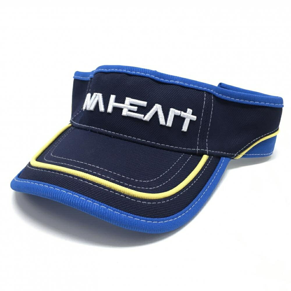 【美品】ビバハート サンバイザー ネイビー×ブルー 立体ロゴ メンズ ゴルフウェア VIVA HEART