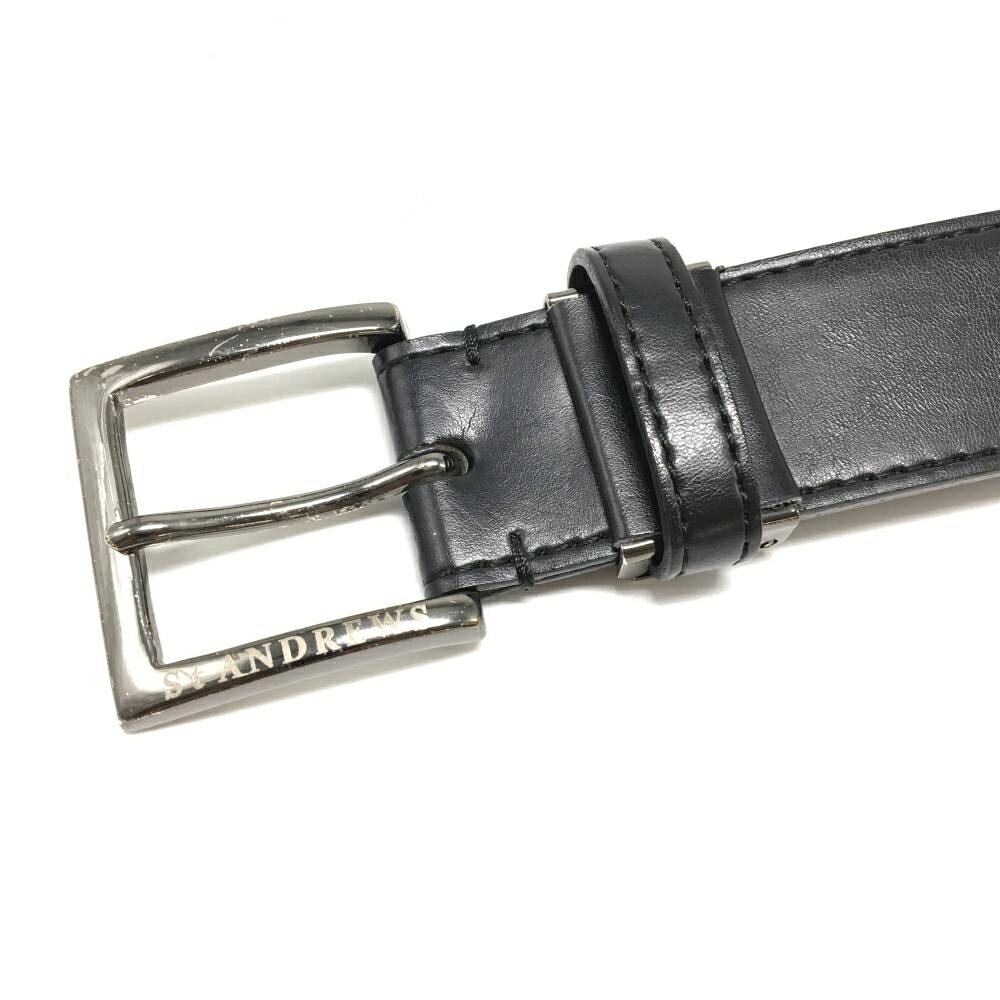 【美品】セントアンドリュース ベルト 黒 ロゴスタッズ メンズ ゴルフウェア St ANDREWS