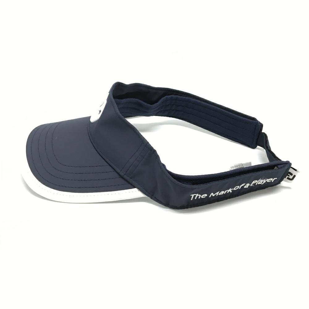 【超美品】フットジョイ サンバイザー ネイビー×白 フロント立体ロゴ ゴルフウェア FootJoy