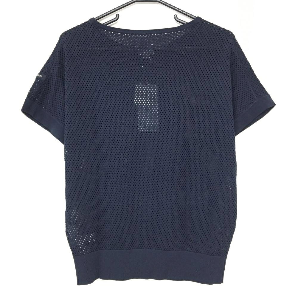 【新品】アディダス 半袖セーター ネイビー メッシュニット adipure フレンチスリーブ レディース M/M ゴルフウェア adidas