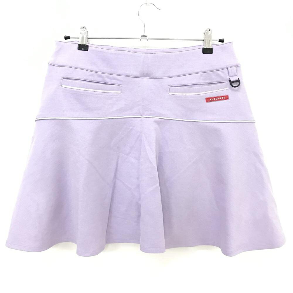 【超美品】アンサネス スカート ライトパープル 内側インナーパンツ レディース LL ゴルフウェア ANSUNESS