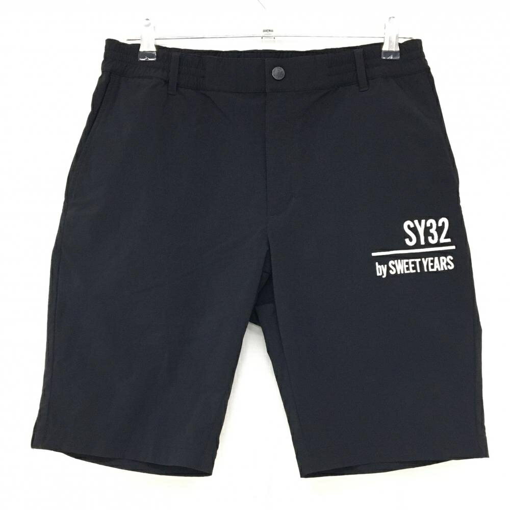 【超美品】SY32 ナイロンハーフパンツ 黒 ストレッチ ウエストゴム＆調節紐 メンズ M ゴルフウェア SY32 BY SWEET YEARS