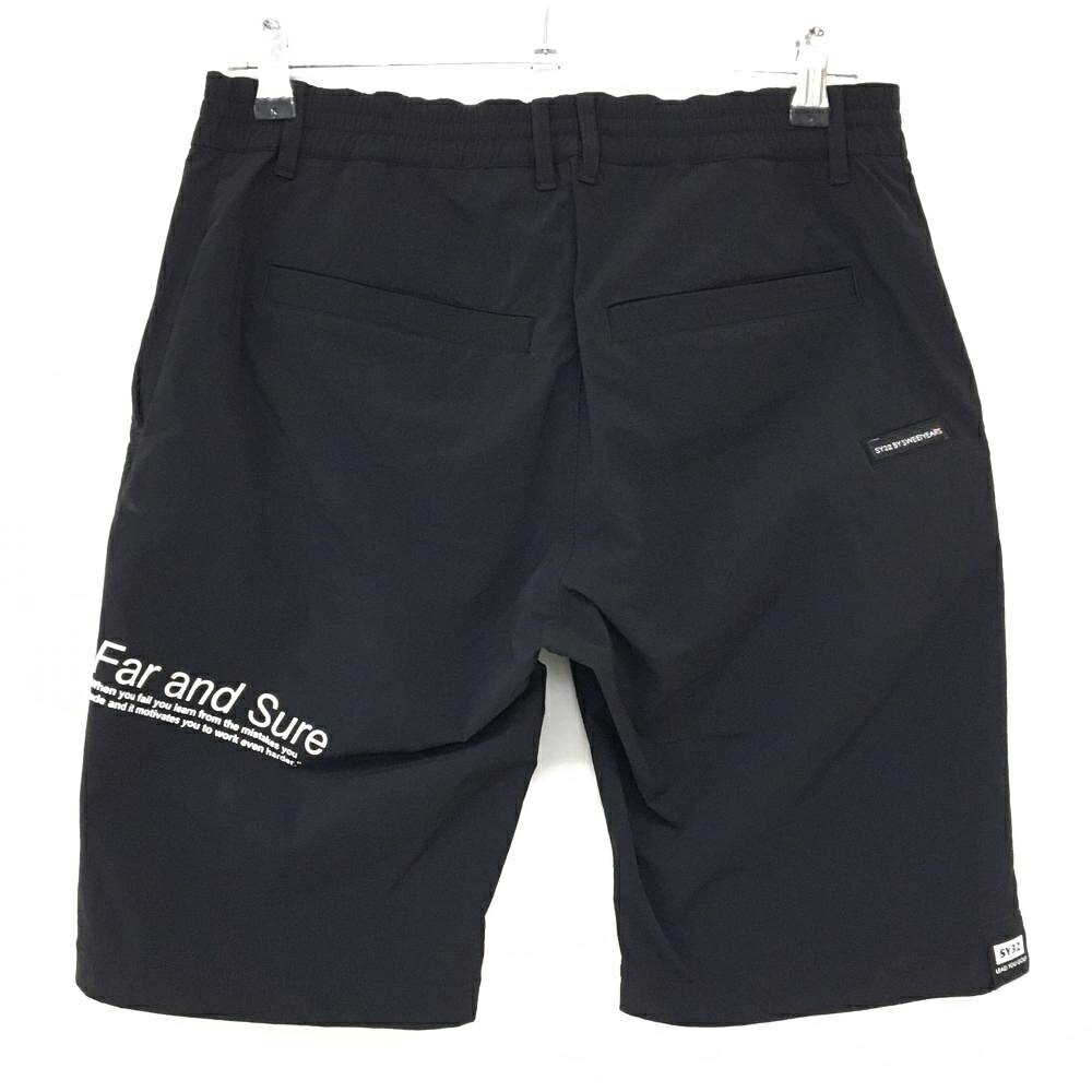 【超美品】SY32 ナイロンハーフパンツ 黒 ストレッチ ウエストゴム＆調節紐 メンズ M ゴルフウェア SY32 BY SWEET YEARS