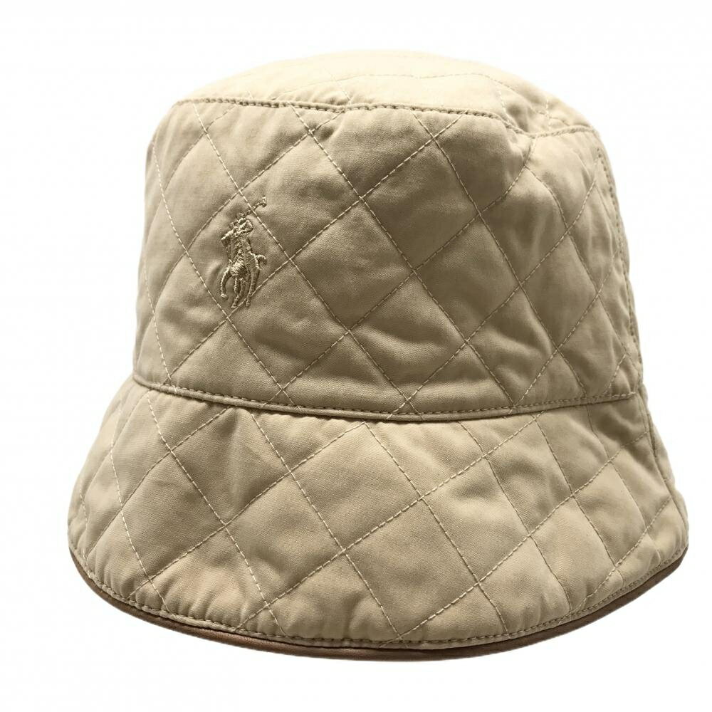 【超美品】ラルフローレンゴルフ ハット ベージュ キルティング レディース S/M ゴルフウェア Ralph Lauren