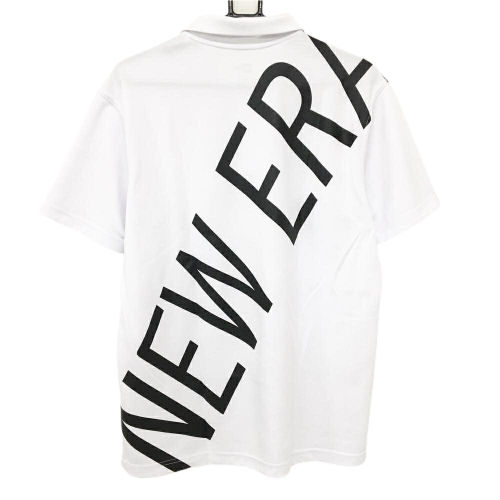 ニューエラ 半袖ポロシャツ 白 バックビックプリント 胸ロゴ メンズ XLARGE ゴルフウェア New Era