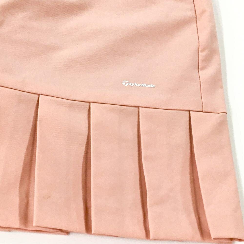 【美品】テーラーメイド スカート ピンク 裾プリーツ 内側インナーパンツ レディー...