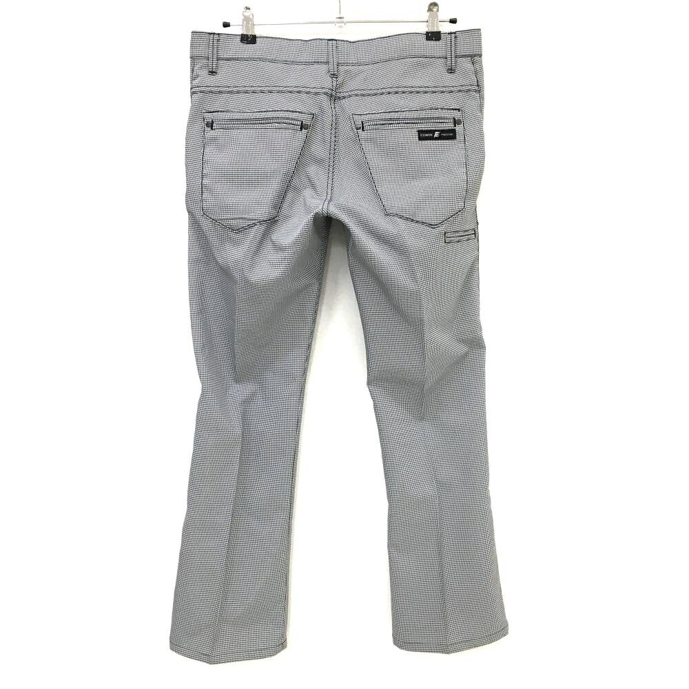 【美品】エドウィンPRESTIGE パンツ 白×黒 千鳥柄 バックロゴ メンズ M ゴルフウェア EDWIN GOLF