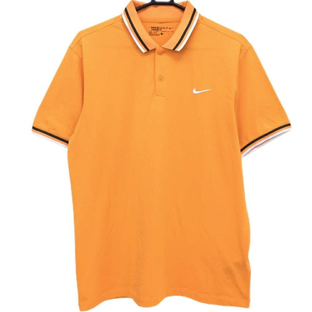 【25%OFFクーポン配布中！9/14まで】ナイキゴルフ 半袖ポロシャツ オレンジ DRY-FIT ロゴ メンズ L ゴルフウェア NIKE